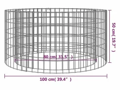 vidaxl Brasero de gaviones hierro galvanizado Ø100 cm