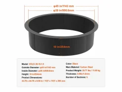 Brasero de Jardín, SucceBuy Anillo Redondo de Acero para Fogatas al Aire Libre de 114,3 cm