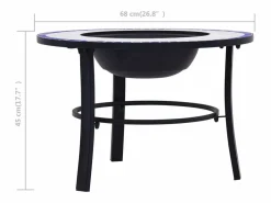 Hot vidaxl Brasero de mosaico cerámica y blanco 68 cm Azul