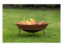 Hot Eurobath Brasero Tulsa de acero color óxido Marru00f3n