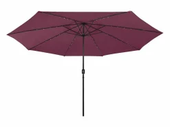 Outlet Garden Furniture Brintir Sombrilla de jardín con luces LED rojo burdeos 400 cm
