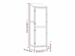 Clearance Bristol Cobertizo de jardín madera maciza de abeto 55x52x174,5 cm Caseta De Jardín