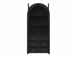 ModernLuxe Buffet de cocina 70×35×180 cm - 2 puertas y 3 cajones - parte superior abovedada -
