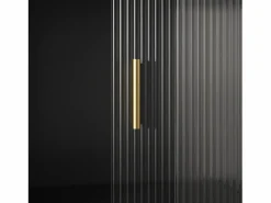 Best ModernLuxe Buffet de cocina 120×35×167 cm - con iluminación LED - 1 cajón y 5 puertas - estantes ajustables - Negro