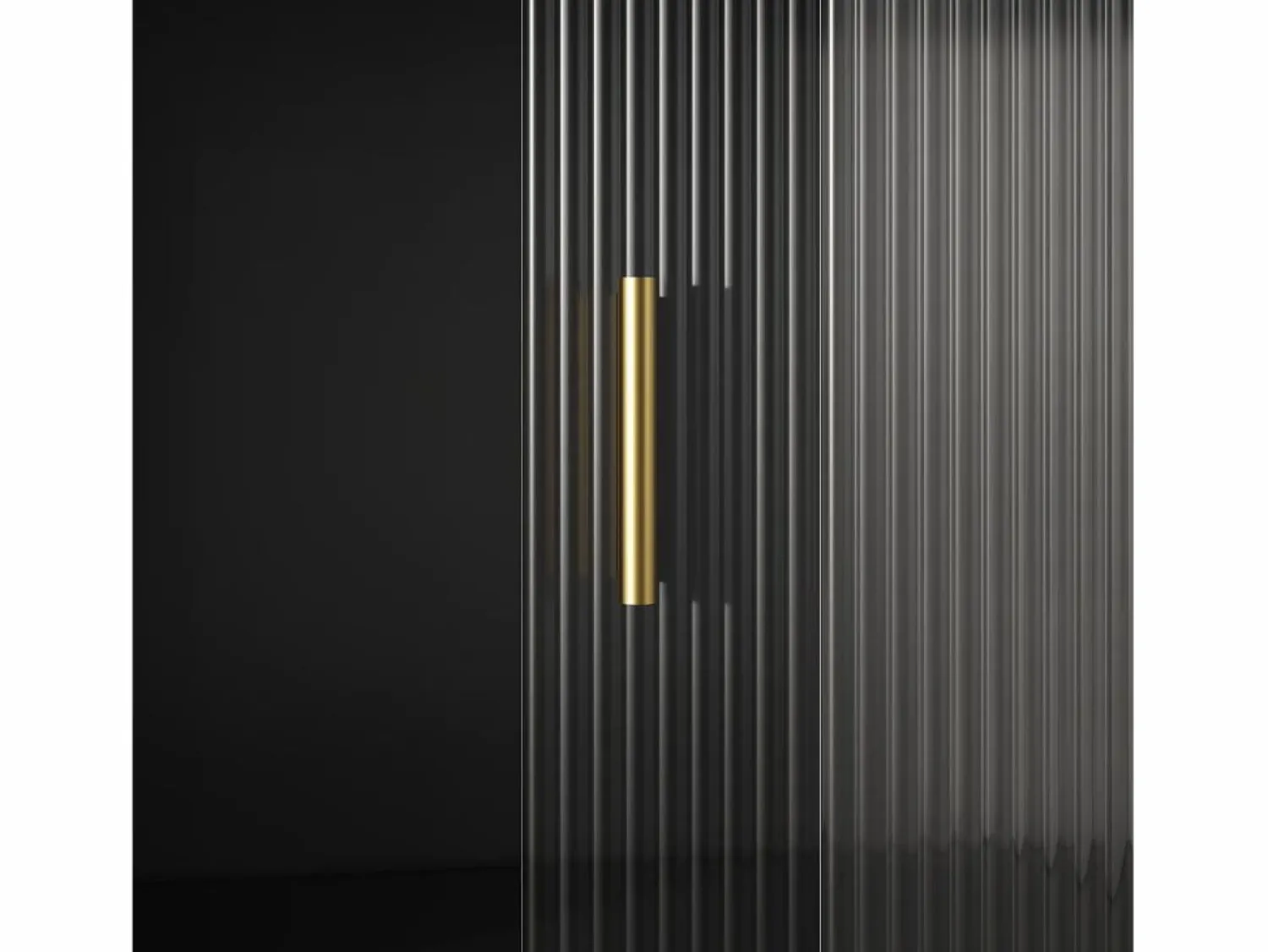 Best ModernLuxe Buffet de cocina 120×35×167 cm - con iluminación LED - 1 cajón y 5 puertas - estantes ajustables - Negro