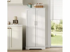 ModernLuxe Buffet de cocina 60×35×128 cm - con sensor de luz LED - con 2 puertas - con estantes -