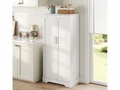 ModernLuxe Buffet de cocina 60×35×128 cm - con sensor de luz LED - con 2 puertas - con estantes -