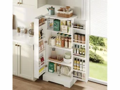 New Buffet de cocina 60×35×128.5 cm - con LED - 2 puertas con estantes - Aparador De Cocina