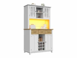 Online Buffet de cocina con LED - Alto 180cm - gran espacio de almacenamiento - & Natural Aparador De Cocina