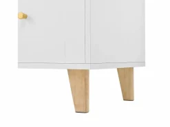 Sale ModernLuxe Buffet de cocina moderno 120x40x184cm - con toma de corriente y portacopas de vino - con 3 cajones y 5 puertas - Blanco