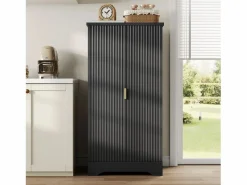 Outlet Buffet de cocina moderno 60,5x40x120cm - con luz detector LED - con 2 puertas y un portaespecias - Aparador De Cocina