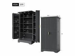 Outlet Buffet de cocina moderno 60,5x40x120cm - con luz detector LED - con 2 puertas y un portaespecias - Aparador De Cocina