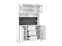 ModernLuxe Buffet de cocina moderno 140x40x190cm - con estantes abiertos - con 3 cajones y 5 puertas -