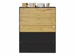 ModernLuxe Buffet de cocina moderno 140x40x175cm - 6 puertas + 3 cajones + 9 estantes - mueble alto - con iluminación LED -