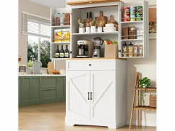 Outlet Buffet de cocina moderno 80x40x180 cm - 4 puertas + 1 cajón - mueble alto - MDF - Aparador De Cocina