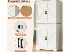 Outlet Buffet de cocina moderno 80x40x180 cm - 4 puertas + 1 cajón - mueble alto - MDF - Aparador De Cocina