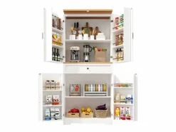 Outlet Buffet de cocina moderno 80x40x180 cm - 4 puertas + 1 cajón - mueble alto - MDF - Aparador De Cocina