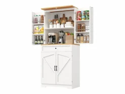 Outlet Buffet de cocina moderno 80x40x180 cm - 4 puertas + 1 cajón - mueble alto - MDF - Aparador De Cocina