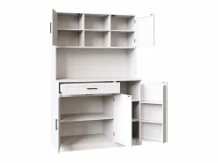 Outlet Buffet de cocina 110x38x180 cm - 5 puertas y 1 cajón - estante para especias - con iluminación LED y toma de corriente - Aparador De Cocina