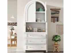 Buffet de cocina 70x35x180 cm - 2 puertas y 3 cajones - superficie arqueada - Aparador De Cocina