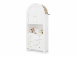 Buffet de cocina 70x35x180 cm - 2 puertas y 3 cajones - superficie arqueada - Aparador De Cocina