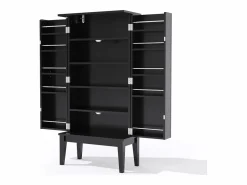 Sale Buffet de cocina 59x30x120cm - 2 puertas de almacenamiento con estantes - estilo retro - Aparador De Cocina