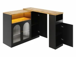 ModernLuxe Buffet、Mueble de barra corrediza de MDF - Con LED y gamas varias -