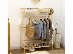Discount Burro perchero River 2 estantes + 2 ganchos natural 139x114x40 cm Burro Para Ropa