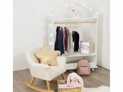 Clearance Atmosphera for Kids Burro Ropa Infantil con Ruedas Melamina 81 cm Blanco