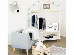Clearance Atmosphera for Kids Burro Ropa Infantil con Ruedas Melamina 81 cm Blanco