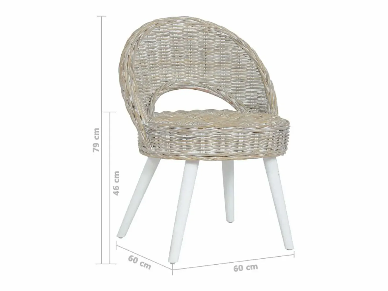 Outlet Clicnbuy Butaca de ratán kubu Blanco