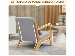 Best Butaca Nordic con reposabrazos + cojín 76x61x78 cm Sillón Escandinavo