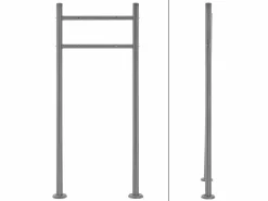 ML-DESIGN Buzón antracita con mármol exterior con soporte 120 cm compartimento periódicos