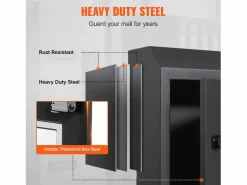 Outlet Buzón Con Llave a Través de la Puerta SucceBuy, Cerradura de Combinación, Gris Oscuro – Almacenamiento Seguro y Elegante del Correo Negro