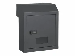 Outlet Buzón Con Llave a Través de la Puerta SucceBuy, Cerradura de Combinación, Gris Oscuro – Almacenamiento Seguro y Elegante del Correo Negro