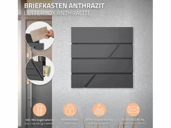 Sale ML-DESIGN Buzón correos acero antracita casillero portal depósito de periódico 2 llaves Gris antracita