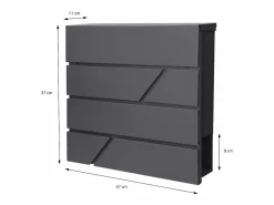Sale ML-DESIGN Buzón correos acero antracita casillero portal depósito de periódico 2 llaves Gris antracita