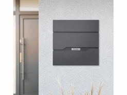 ML-DESIGN Buzón correos acero antracita casillero para portal caja de periódico 2 llaves
