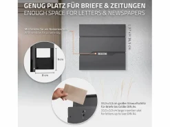 Sale ML-DESIGN Buzón correos en pie antracita casillero depósito periódico cartas soporte 170cm Gris antracita