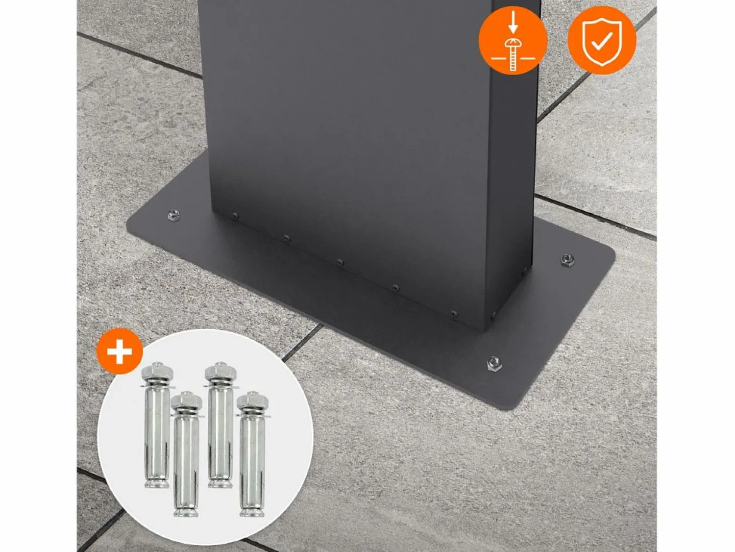 Sale ML-DESIGN Buzón correos en pie antracita casillero depósito periódico cartas soporte 170cm Gris antracita