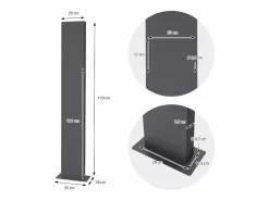 Sale ML-DESIGN Buzón correos en pie antracita casillero depósito periódico cartas soporte 170cm Gris antracita