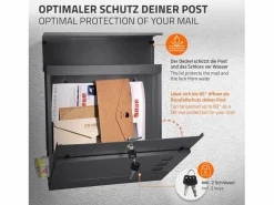 ECD Germany Buzón correos pie antracita casillero depósito periódico carta soporte antracita