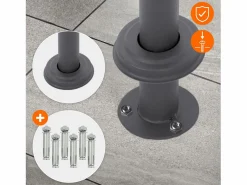 Outlet Buzón de acero inoxidable antracita moderno casillero de correo + soporte 120 cm Buzón