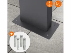 Sale ML-DESIGN Buzón de acero inoxidable antracita moderno casillero de correo + soporte 170 cm Gris antracita