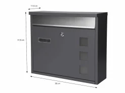 Sale ML-DESIGN Buzón de acero inoxidable antracita moderno casillero de correo + soporte 170 cm Gris antracita