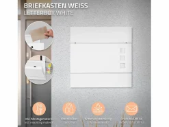 ECD Germany Buzón de correos acero casillero con compartimiento de periódico 2 llaves