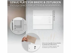 ECD Germany Buzón de correos acero casillero con compartimiento de periódico 2 llaves