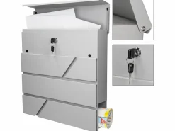 ML-DESIGN Buzón de pared claro con 2 llaves compartimento