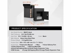 Best Buzón de Pared SucceBuy – Acero Robusto, 33x18x43 cm, Cerradura de Combinación, – Almacenamiento Seguro del Correo Buzón