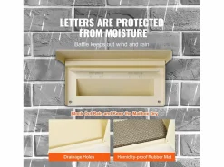 Sale Buzón de Pared SucceBuy 31.8 x 16 x 42.9 cm, Buzón de Acero Robusto con Cerradura de Combinación, – Almacenamiento Seguro del Correo Beige